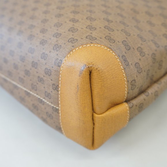 GUCCIAuth  Sherry Line 002 40 0694 Women's Coated Canvas Tote Bag Light Brown - Picture 6 of 10